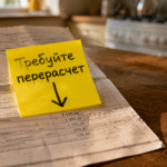 Комнатный термометр показывает температуру ниже 18 градусов у холодной батареи, подтверждая нарушение нормы температуры в квартире.