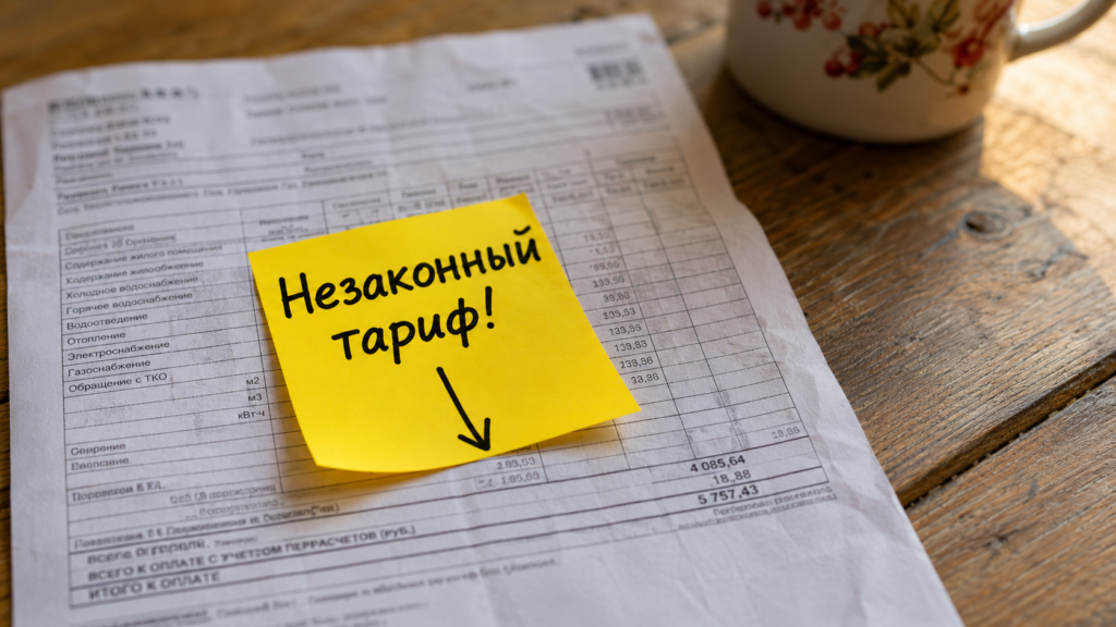 Строгий документ с отклоненной печатью, иллюстрирующий незаконное повышение тарифа ук 2026 года без проведения общего собрания.
