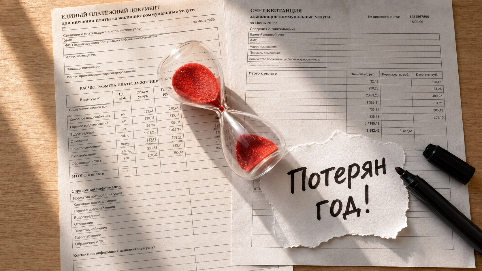 Папка с документами и бланки для голосования, иллюстрирующие частые правовые ошибки при создании ТСЖ в многоквартирном доме.