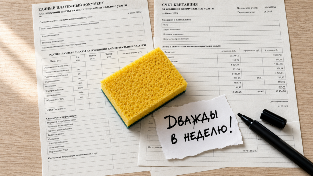Сотрудник управляющей компании моет пол в подъезде многоквартирного дома, соблюдая установленные нормативы уборки подъезда.